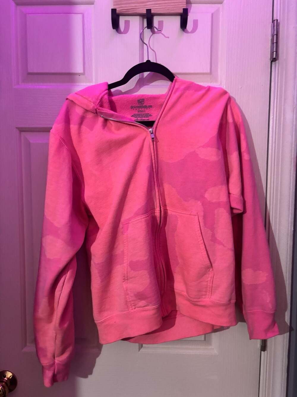 Southern Bliss Company Zip Hoodie Size Small Pink Camo Graphic